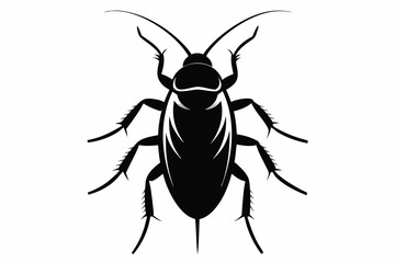 cockroach silhouette line art vector illustration with a white background