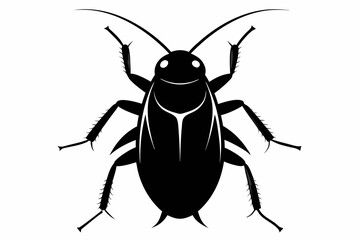 cockroach silhouette line art vector illustration with a white background