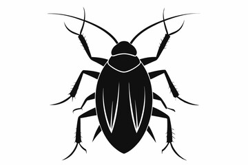 cockroach silhouette line art vector illustration with a white background
