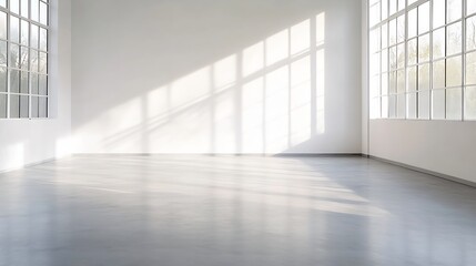 Fototapeta premium Spacious Empty Room with Large Windows and Bright Natural Lighting : Generative AI