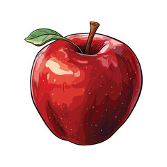 elegant illustration of red apple isolated on white