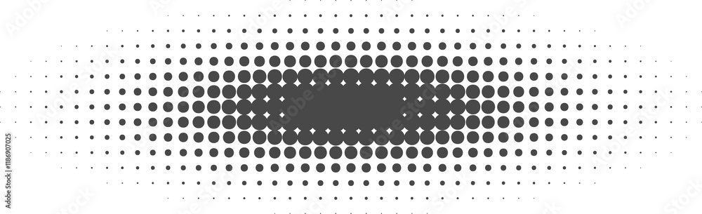 Poster dotted halftone abstract shape. blurred shadow. graphic element, circular organic blob with gradatio