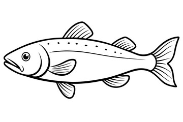 cod silhouette line art vector illustration with a white background