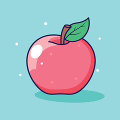 elegant illustration of red apple isolated on white