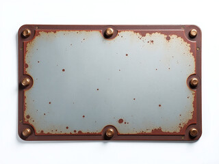 A Retro Metal Plate With A Transparent Background Is Isolated Against A Clean White Surface. 00002