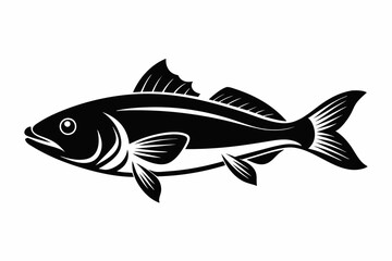 Fototapeta premium cod silhouette line art vector illustration with a white background