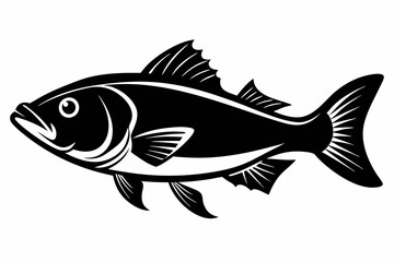 cod silhouette line art vector illustration with a white background