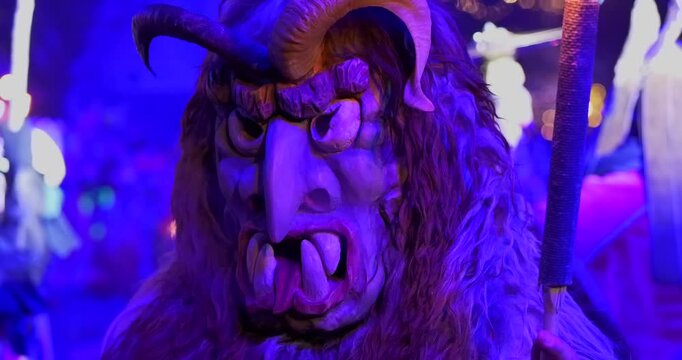 Tradition und Brauchtum,  Perchtenlauf in Kirchseeon,  Bayern, Deutschland, Europa