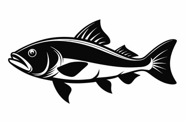 cod silhouette line art vector illustration with a white background