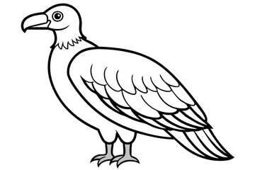 condor silhouette line art vector illustration with a white background