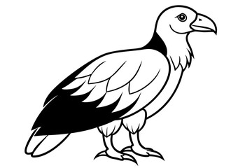 condor silhouette line art vector illustration with a white background