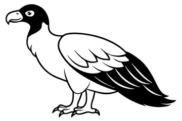 Obraz premium condor silhouette line art vector illustration with a white background