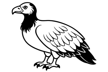 condor silhouette line art vector illustration with a white background