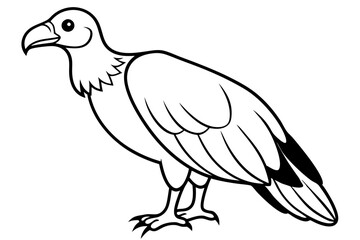 Fototapeta premium condor silhouette line art vector illustration with a white background