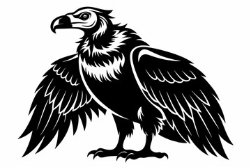 condor silhouette line art vector illustration with a white background