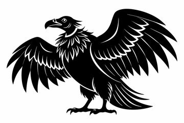 Obraz premium condor silhouette line art vector illustration with a white background