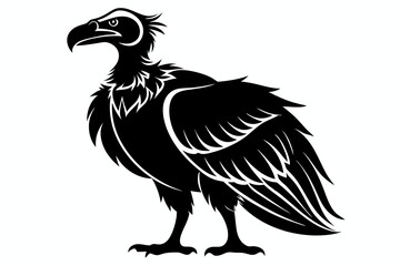 condor silhouette line art vector illustration with a white background