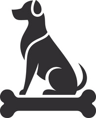 Black color Dog vector silhouette illustration. 