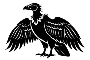 Obraz premium condor silhouette line art vector illustration with a white background