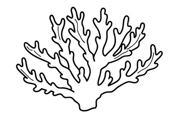 coral silhouette line art vector illustration with a white background