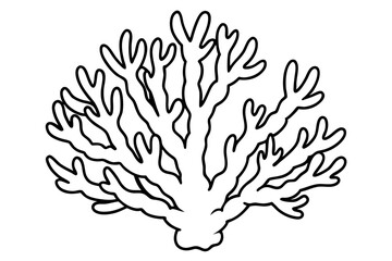 coral silhouette line art vector illustration with a white background