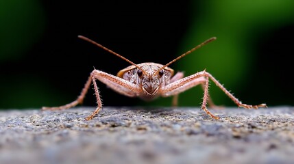 Fototapeta premium Detailed Macro Shot of Cricket Displaying Fine Texture and Nature's Intricate Design : Generative AI