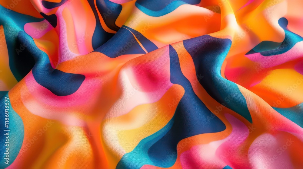 Aufkleber psychedelic flowing fabric texture: twisted cloth patterns creating an abstract design with high con
