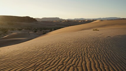Naklejka premium High Desert Windswept Basin with Pinnacles and Sand Patterns