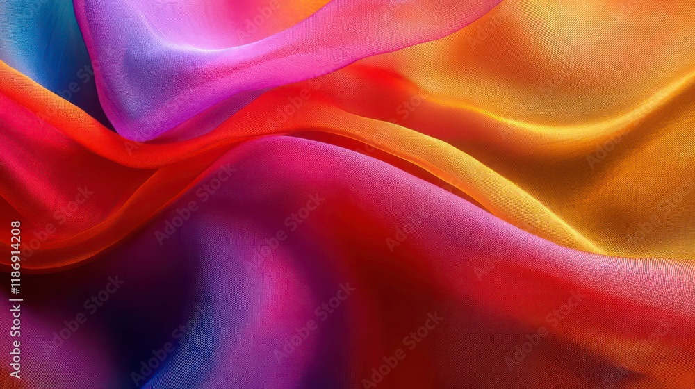 Aufkleber psychedelic flowing fabric texture: twisted cloth patterns creating an abstract design with high con