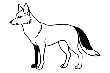 coyote silhouette line art vector illustration with a white background