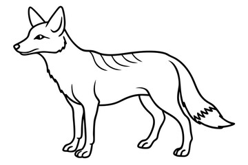 coyote silhouette line art vector illustration with a white background
