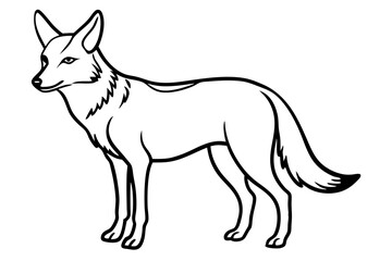 coyote silhouette line art vector illustration with a white background