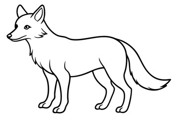 coyote silhouette line art vector illustration with a white background