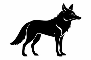coyote silhouette line art vector illustration with a white background
