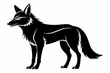 coyote silhouette line art vector illustration with a white background