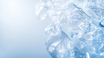 Obraz premium Abstract CloseUp of Transparent Airy Bubbles on a Light Blue Background : Generative AI