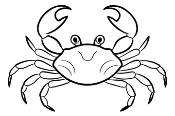crab silhouette line art vector illustration with a white background