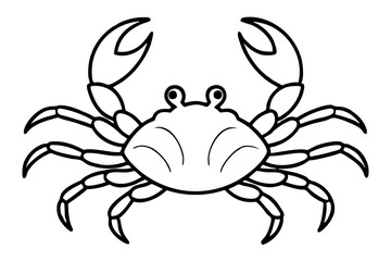 crab silhouette line art vector illustration with a white background