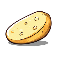 elegant illustration of potato on white