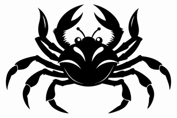 crab silhouette line art vector illustration with a white background