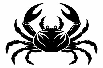 crab silhouette line art vector illustration with a white background
