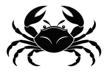 crab silhouette line art vector illustration with a white background