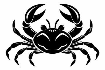 crab silhouette line art vector illustration with a white background