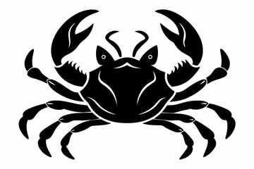 crab silhouette line art vector illustration with a white background