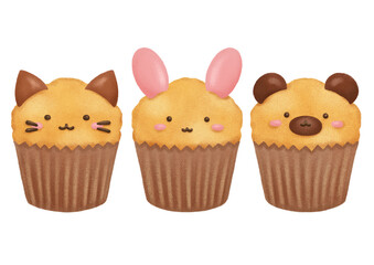 アニマルカップケーキ