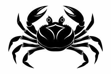 crab silhouette line art vector illustration with a white background