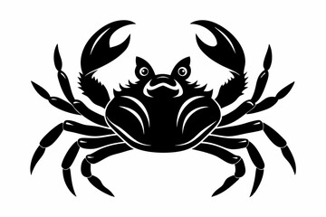 crab silhouette line art vector illustration with a white background