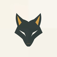 Fototapeta premium logo vintage simple flat vector wolf head a white background