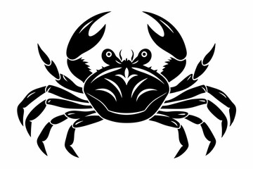 crab silhouette line art vector illustration with a white background