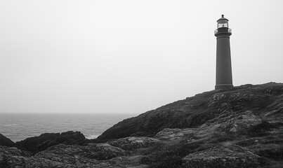 Fototapeta premium Minimalist photo of a lighthouse 